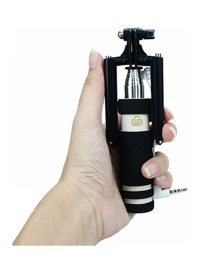 NIBEMINENT Mini Extendable Handheld Selfie Wired Stick Black - Image 2