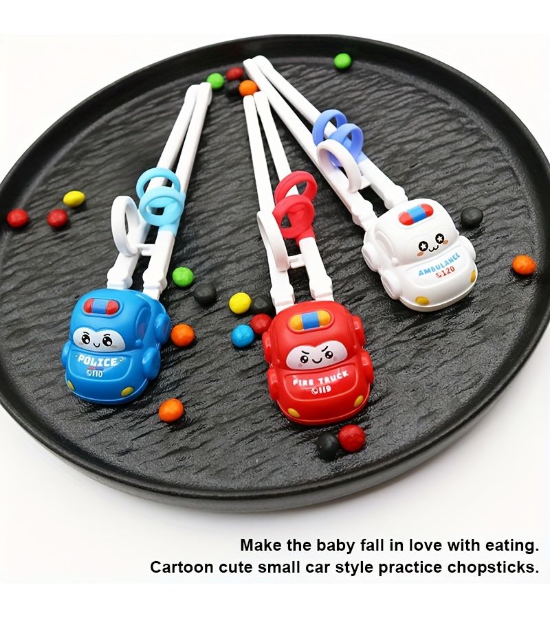 Red Cartoon Car Shaped Chopstick Practice Training Tools For Kids Toddlers - Image 4