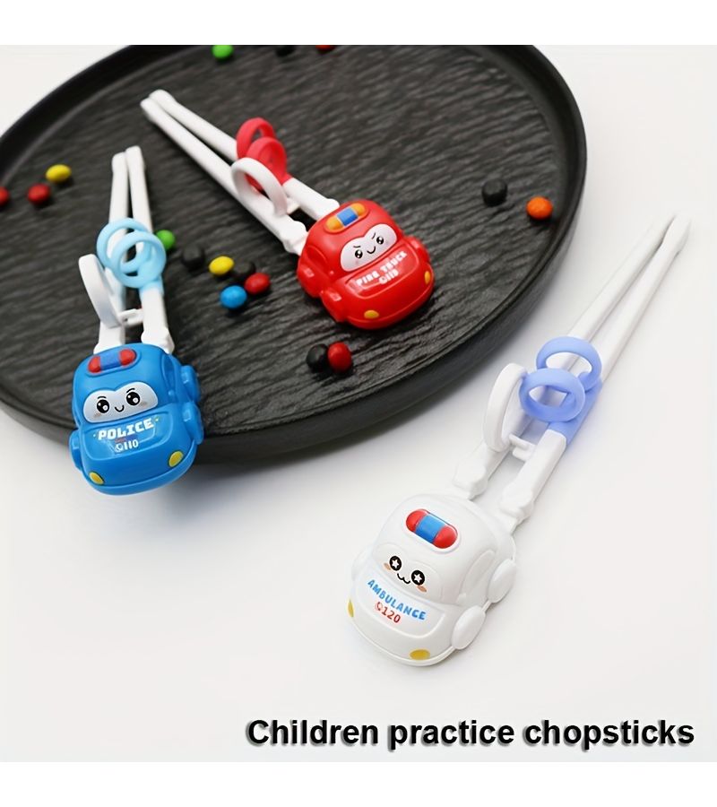 Red Cartoon Car Shaped Chopstick Practice Training Tools For Kids Toddlers - Image 5