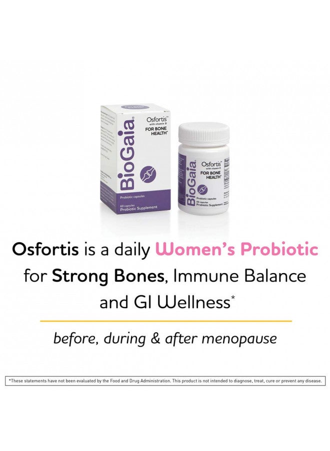 BioGaia BioGaia Osfortis, Womens Probiotic for Strong Bones, Immune Balance & GI Wellness, Contains L. reuteri 6475, 60 Capsules, 1 Pack - Image 2