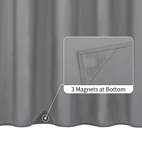 ALYVIA SPRING Waterproof Fabric Shower Curtain Liner - Soft & Light-Weight Cloth Shower Liner with Magnets, Hotel Quality & Machine Washable - Standard Size 72x72, Gray - Image 2