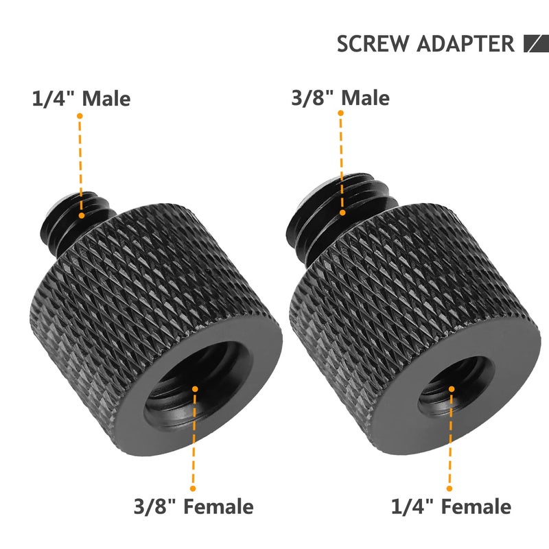 Frgyee 1/4 to 3/8 & 3/8 to 1/4 Camera Tripod Adapter - Male to Female Screw for Camera, Mount, Monitor - Image 2