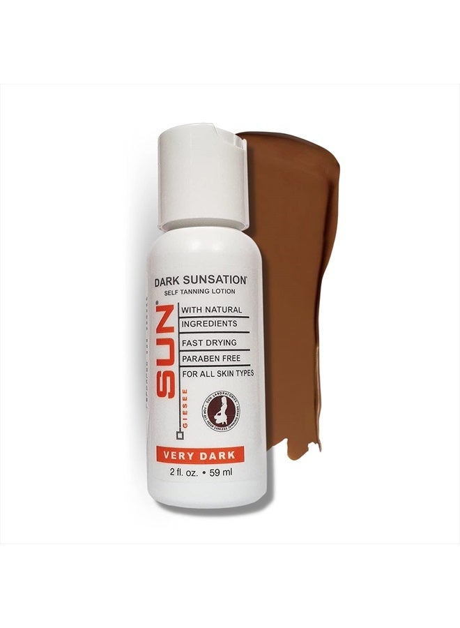 Sun Laboratories by Giesee Sun Laboratories Dark Sunsation Self-Tanning Lotion for Body and Face - Sunless Tan Golden Glow - Very Dark - 2 fl oz Travel Bottle - Image 2