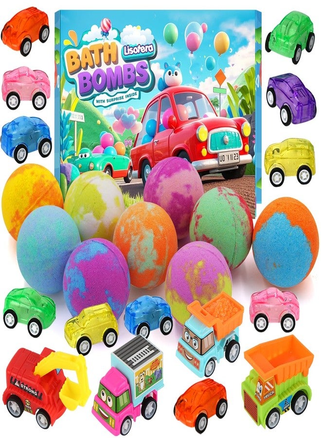 Lisotera Bath Bombs for Kids with Toys Inside, Kids Bath Bombs for Boys Girls, 9-Piece Bathbomb Set Includes 9 Pull-Back Cars and 3 Vehicles, Halloween Christmas Birthday Easter Gift Set for Children - Image 2