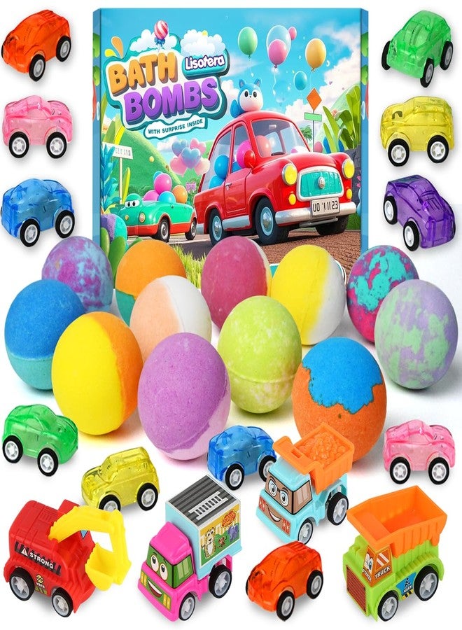 Lisotera Bath Bombs for Kids with Toys Inside, Kids Bath Bombs for Boys Girls, 9-Piece Bathbomb Set Includes 9 Pull-Back Cars and 3 Vehicles, Halloween Christmas Birthday Easter Gift Set for Children - Image 1