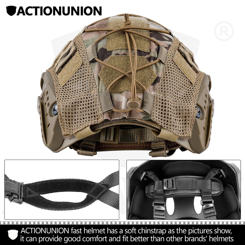 ACTIONUNION Airsoft Helmet Basic Set PJ Type Tactical Paintball Helmet (Medium, Tan) - Image 5