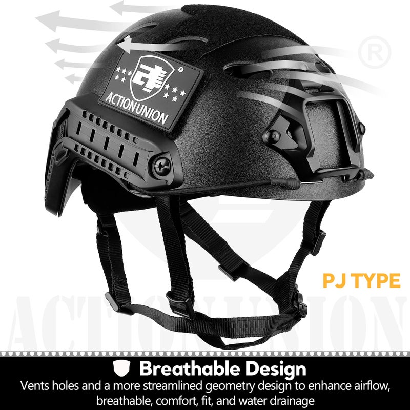 ACTIONUNION Airsoft Helmet Basic Set PJ Type Tactical Paintball Helmet (Medium, Tan) - Image 3