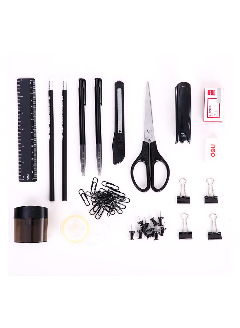 Deli E38251A Rotary Desk Organizer, φ153×145mm, Black, Durable HIPS Material, 7 Compartments, Rotary Base - Image 4