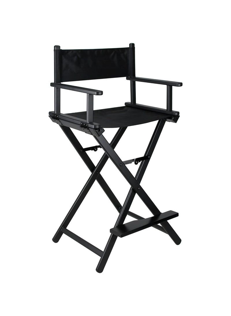 Ver Beauty Ver Beauty Aluminum Makeup Artist Director Chair for Professional Beauty and Hair Stylist, Heavy Duty, Black Matte, 22.25" x 19.5" x 43.25" 