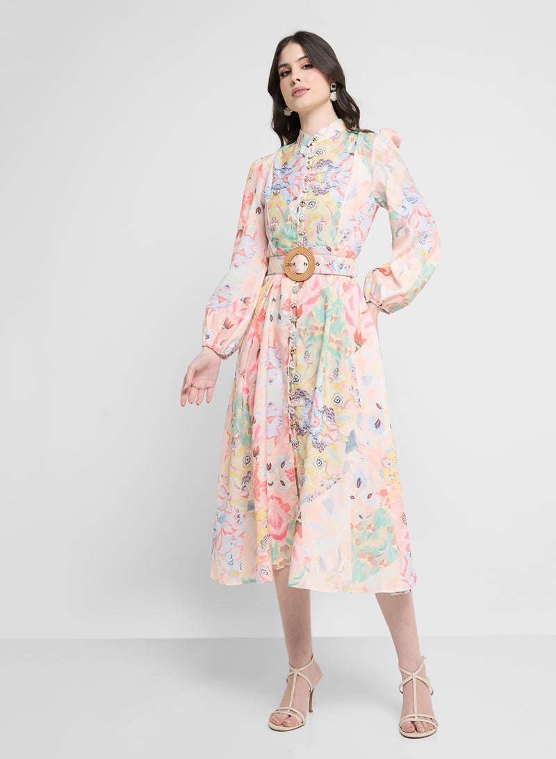Khizana Abstract Print Dress  - Image 1