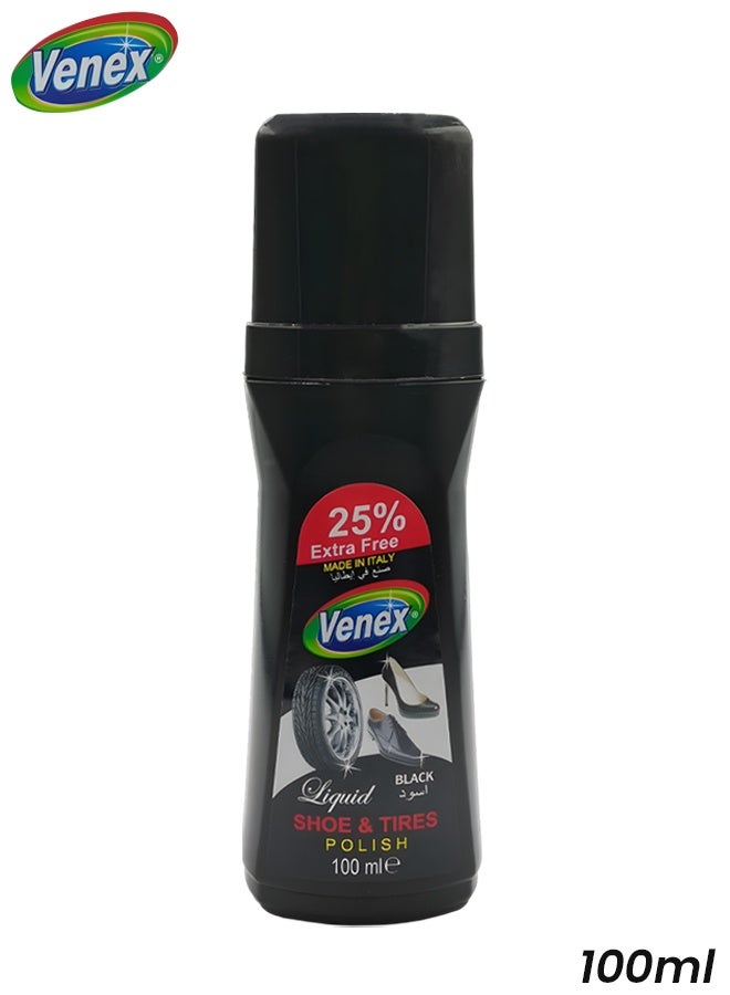 فينكس ملمع فينكس السائل للأحذية والإطارات، 100 مل، مُعيد اللمعان الأسود للأحذية الجلدية، والأحذية الطويلة، وإطارات السيارات. لمعان فوري، إزالة الأوساخ، حماية من التشققات، لمسة نهائية تدوم طويلاً، سهل الاستخدام بفضل رأس الإسفنجة. - Image 1