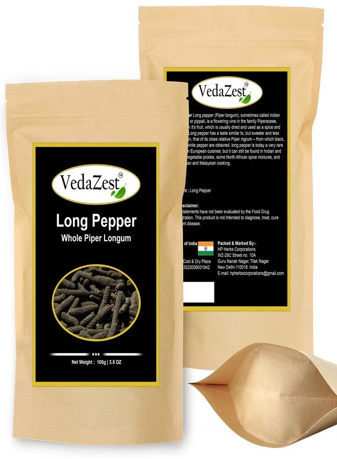 VedaZest Long Pepper Whole Piper Longum Black Peppercorns Pippali Whole Piper Indian Pure Longum Natural Poivre Wholes Dried Qualit (3.5 Oz/ 100g) - Image 1