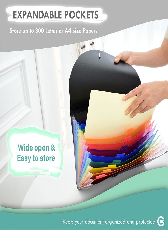 CNK File Folders Organizer with 13 Pockets Accordion Expanding Folder For Documents Receipt Document Paper Pocket Filing Products Accordian Important expandable holder files alphabetical Labels Letter - Image 3