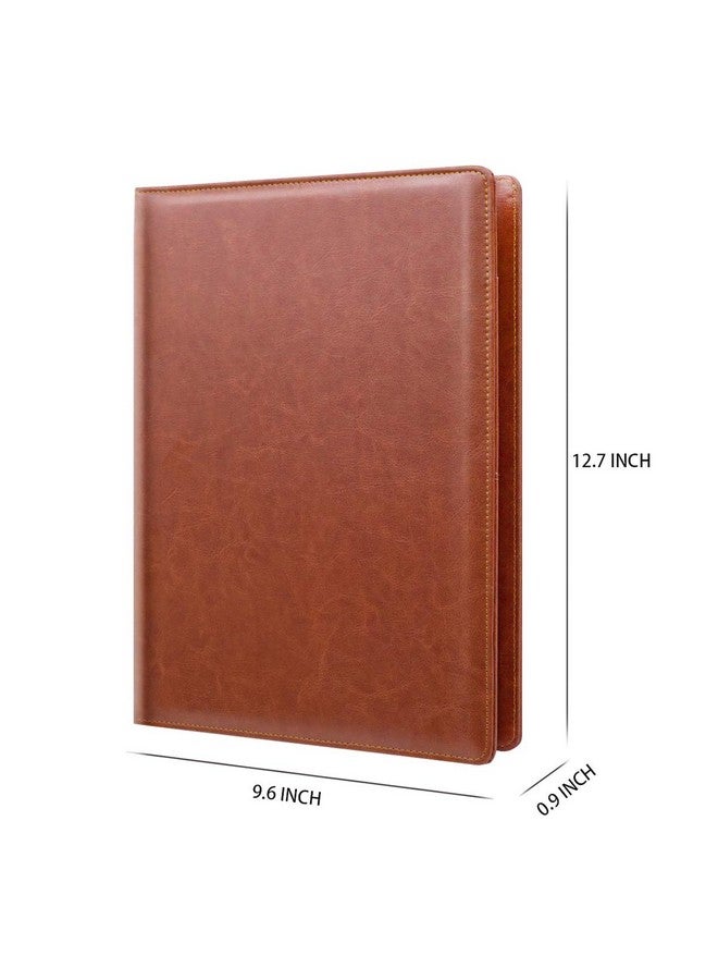 WAVEYU Padfolio Business/Resume Portfolio Folder Leather Interview Portfolio Business Portfolio Portfolio Organizer With Legal Pad Folder Clipboardinterview Folder For Men/Women Light Brown - Image 4