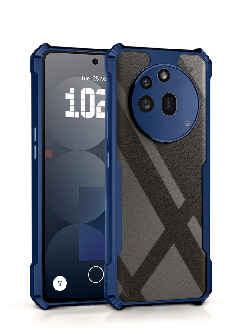 Wtech Nothing Phone (3a) Pro 5G 2025 Hybrid TPU Silicone with Raised Armour Bumpers Slim Case Cover - Clear/Navy Blue - Image 1