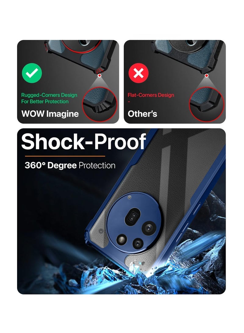 Wtech Nothing Phone (3a) Pro 5G 2025 Hybrid TPU Silicone with Raised Armour Bumpers Slim Case Cover - Clear/Navy Blue - Image 2