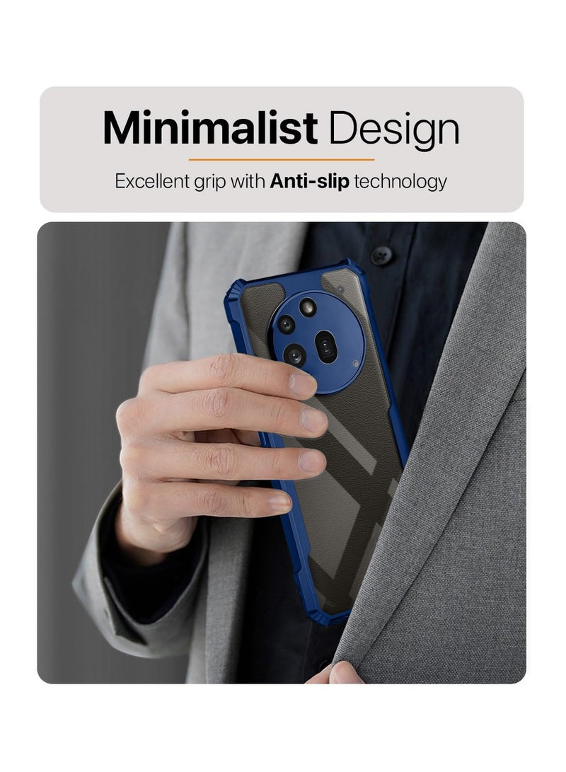 Wtech Nothing Phone (3a) Pro 5G 2025 Hybrid TPU Silicone with Raised Armour Bumpers Slim Case Cover - Clear/Navy Blue - Image 3