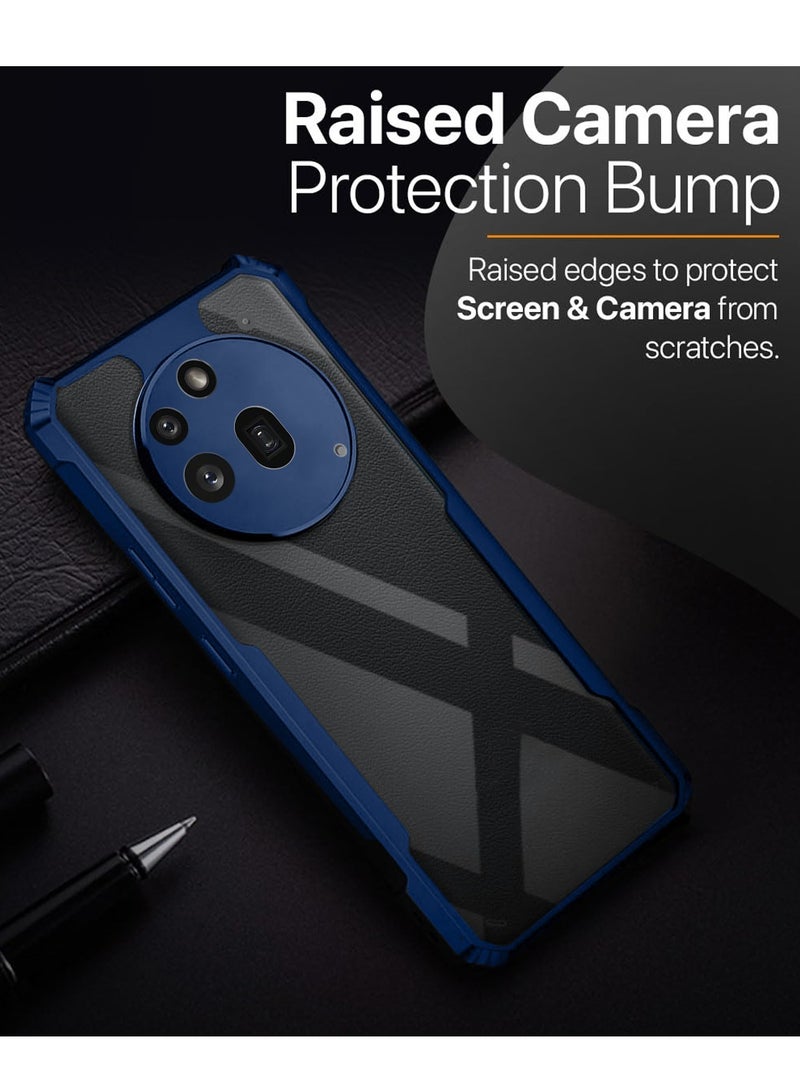 Wtech Nothing Phone (3a) Pro 5G 2025 Hybrid TPU Silicone with Raised Armour Bumpers Slim Case Cover - Clear/Navy Blue - Image 4