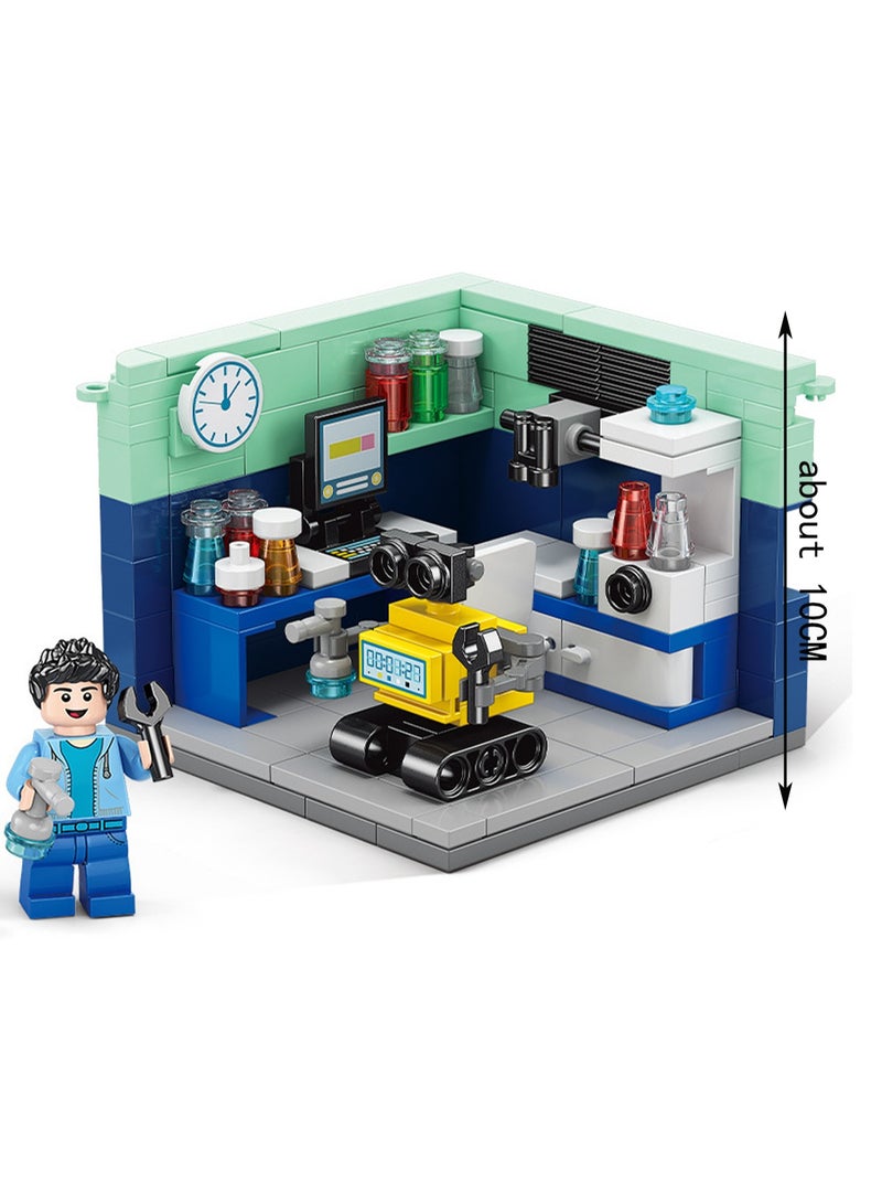 Scientist 166pcs, Street View Series Building Block Assembly Kit Game And Engineering Toys, Home Decoration, Architectural Model Creative Gift - Image 2