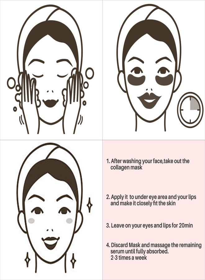 Reengull 40 Pairs 24K Gold Eye Masks & Lip Masks, Crystal Collagen Under Eye Patches for Puffy Eye, Moisturizing Skin Care Lip Eyes Patches for Dark Circles, Wrinkles and Fine Lines (gold and pink) - Image 5
