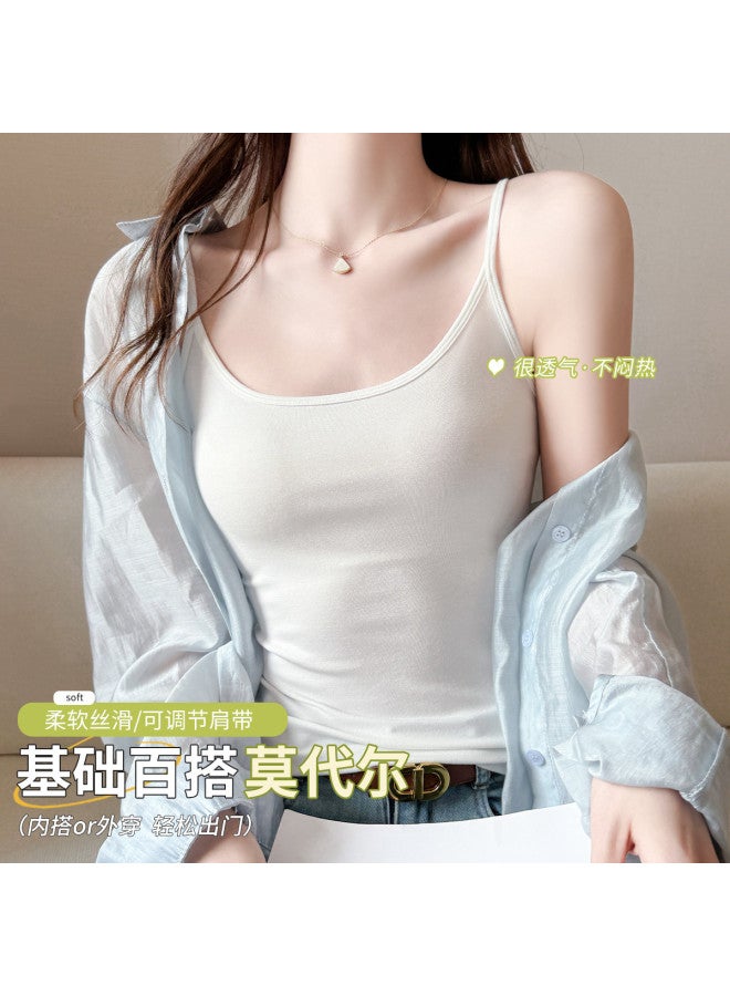 LANG SHA Women'S Tank Tops, Cool Modal Simple Solid Color Sweet And Cool Style Layering Vest For Women - Image 3