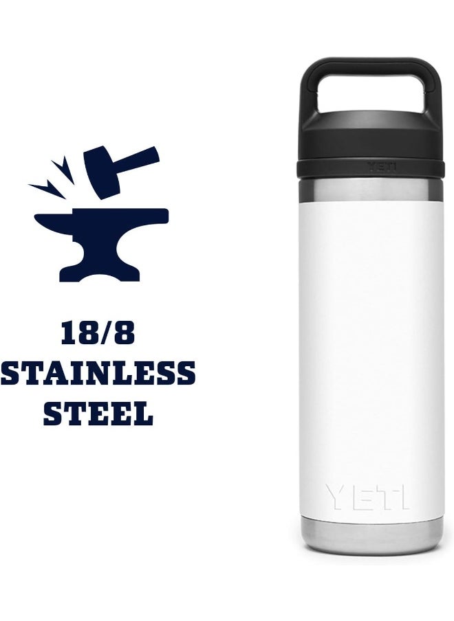 YETI Rambler 18 Oz Bottle, Vacuum Insulated, Stainless Steel With Chug Cap, White  - Image 1