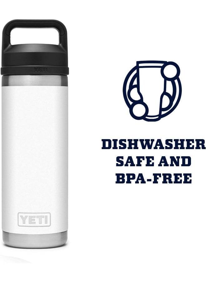 YETI Rambler 18 Oz Bottle, Vacuum Insulated, Stainless Steel With Chug Cap, White  - Image 5
