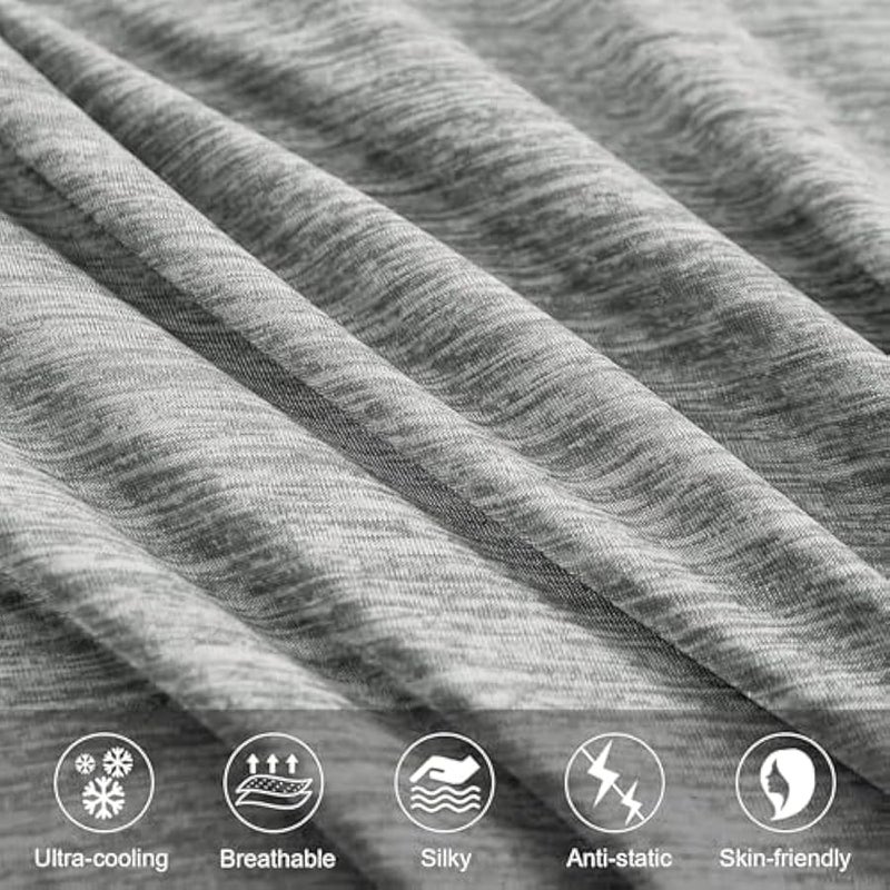 Loquat Cooling Summer Blanket, Twin Size 150x200cm, Heat-Absorbing Q-Max 0.4 Cooling Fibre, 100% Cotton, Grey - Image 4