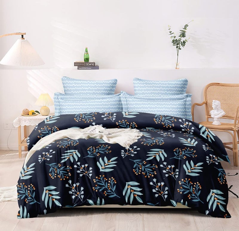 MORADO MORADO Premium Glace Cotton Double Bed King Size Quilt CoverDuvet CoverRajai CoverBlanket Cover with Zipper 90 X 100 Inch Multicolor  - Image 1