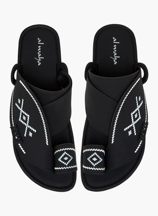 الواحة Embroidered Slip-On Arabic Sandals