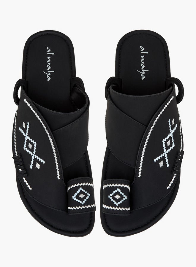 الواحة صنادل عربية مطرزة سهلة الارتداء - Image 1