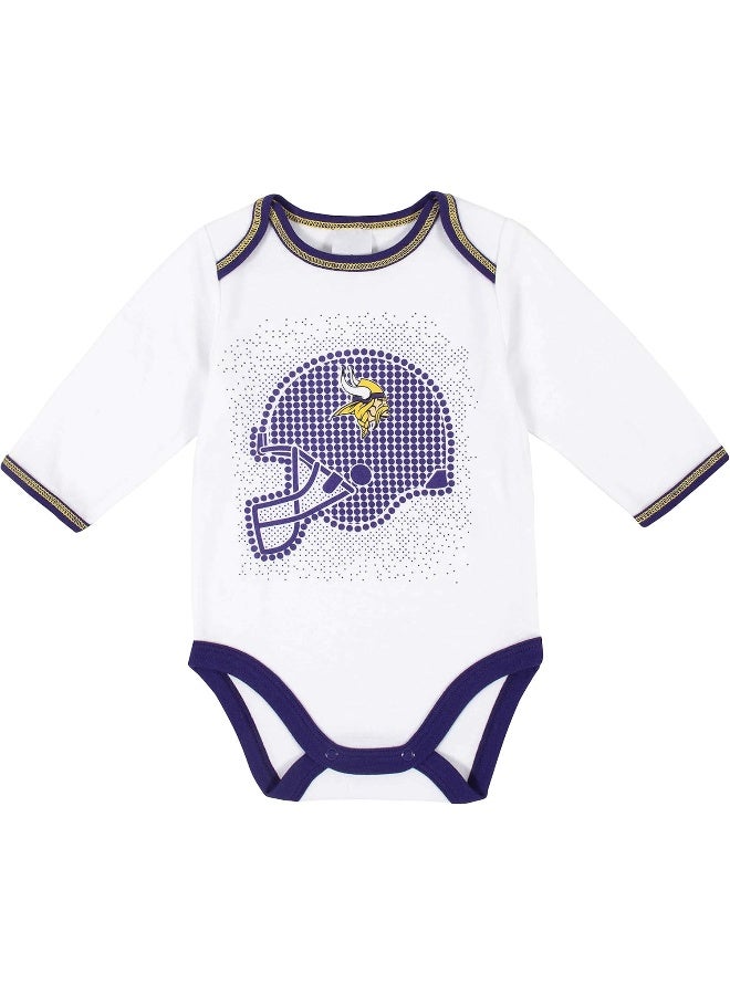 Gerber NFL Baby Boys' 3 Pack Bodysuit Footed Pant and Cap Registry Gift Set  - Image 2