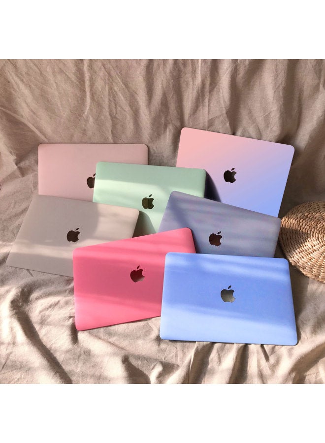 Suitable For Macbook Protective Case Apple Computer Protective Case Apple Notebook Protective Case Pro Air Case M4-Color:Cream Gradient Hollow-Rose Powder Tranquility Blue Contrast-Applicable Model:2018-2020air13(A1932/A2179/A2337) - Image 2