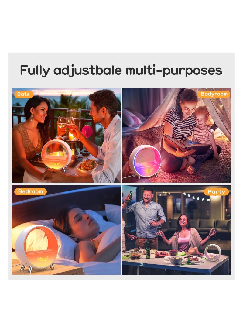 Generic - Wireless Charging White Noise Alarm Clock Bluetooth Speaker Sound Machine Night Light Sleep Machine for Adults Sunrise Alarm Clock Compatible with Alexa - Image 1