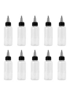 NIBEMINENT 10-Piece Empty Tattoo Ink Pigment Bottles With Twist Cap Clear/Black  - Image 2