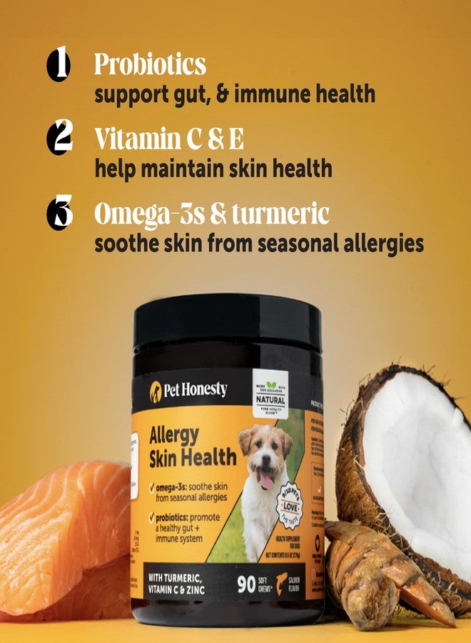 Pet Honesty Allergy Skin Health - Allergy Itch Relief & Immune Support Chews with Fish Oil, Probiotics, & Vitamin E - Helps Reduce Normal Shedding, Soothe Sensitive Skin, & Digestive Health (Salmon Flavor, 90 Ct) - Image 3