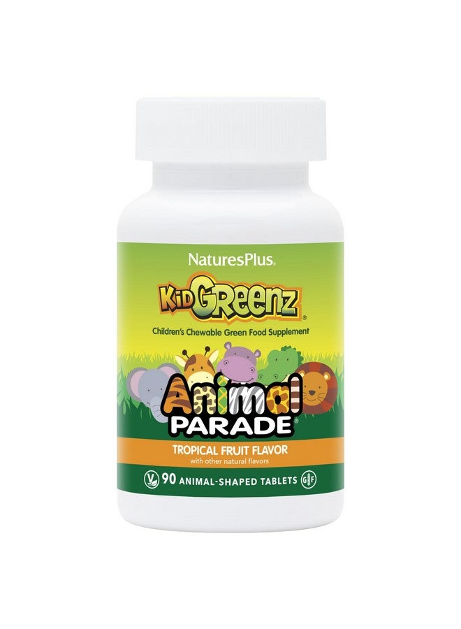 NaturesPlus Natures Plus Animal Parade KidGreenz, Tropical Fruit Flavor - 90 Animal-Shaped, Chewable Tablets - Pack of 2 - with Broccoli & Spinach - Vegetarian, Gluten Free - 180 Total Servings - Image 1