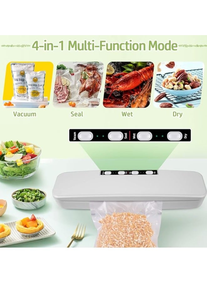 DUTUO Sealer Machine, Automatic Food Preservation Machine, Compact Food Sealer Vacuum for Food, Lower Noise, Dry And  Moist Food Modes,10 Vacuum Bags - Image 2