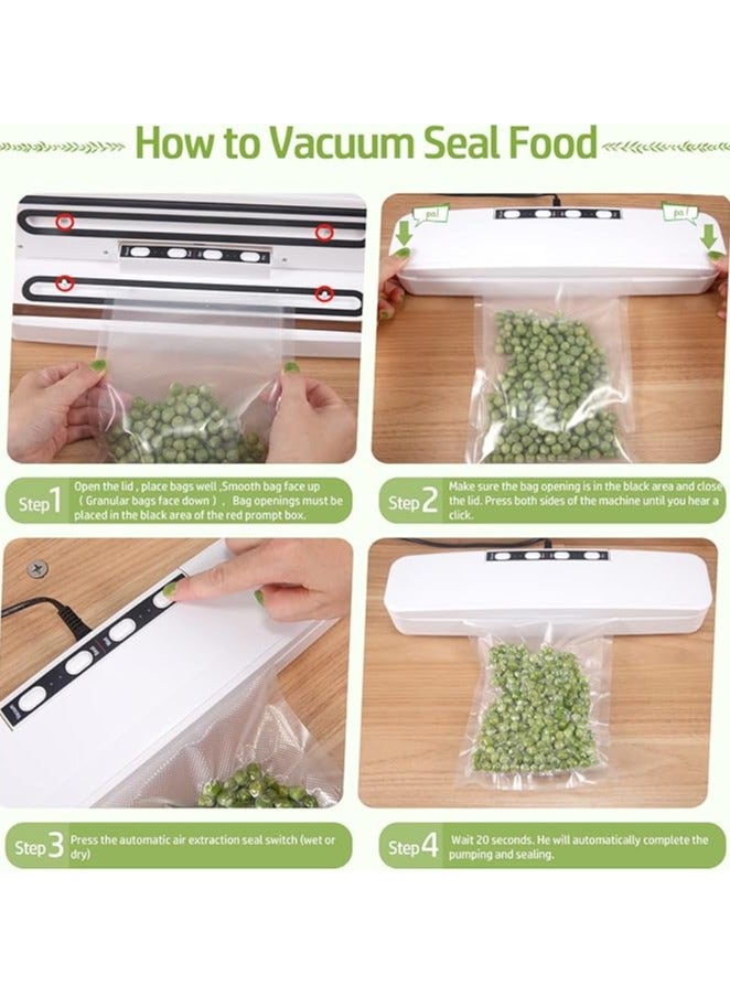 DUTUO Sealer Machine, Automatic Food Preservation Machine, Compact Food Sealer Vacuum for Food, Lower Noise, Dry And  Moist Food Modes,10 Vacuum Bags - Image 4