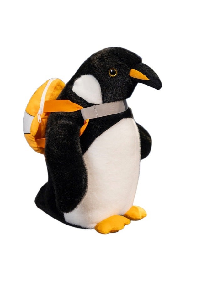 Cute Penguin Plush Toy Backpack Doll Prize Claw Machine Activity Gift Toy For Boys And Girls Short Plush Penguin Doll-Specifications:50cm-Color:Truancy Backpack Penguin  - Image 1