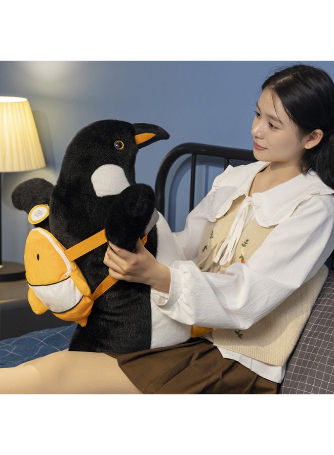 Cute Penguin Plush Toy Backpack Doll Prize Claw Machine Activity Gift Toy For Boys And Girls Short Plush Penguin Doll-Specifications:50cm-Color:Truancy Backpack Penguin  - Image 4