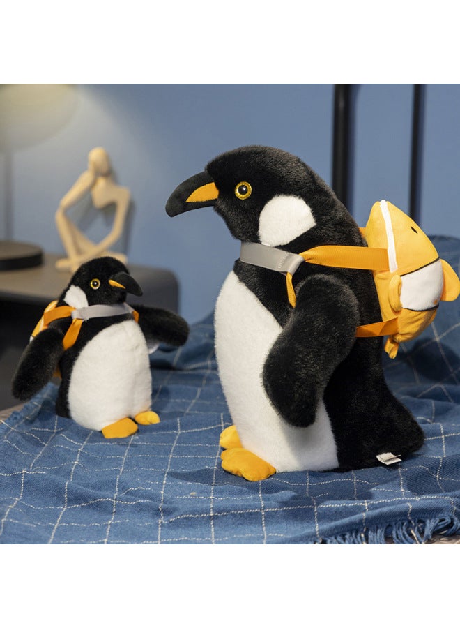 Cute Penguin Plush Toy Backpack Doll Prize Claw Machine Activity Gift Toy For Boys And Girls Short Plush Penguin Doll-Specifications:50cm-Color:Truancy Backpack Penguin  - Image 2