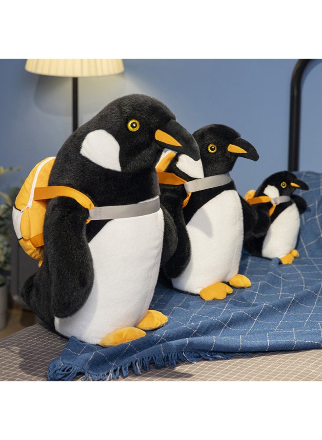 Cute Penguin Plush Toy Backpack Doll Prize Claw Machine Activity Gift Toy For Boys And Girls Short Plush Penguin Doll-Specifications:50cm-Color:Truancy Backpack Penguin  - Image 3