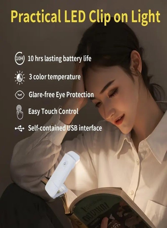 MOCA USB Rechargeable Book Light for Reading in Bed, Clip-on LED Bookmark Lamp with Memory Function, Reading Light with Timer, 3 Colours & 4 Brightness Levels, Book Lamp for Book Lovers, Kids (Black) - Image 5