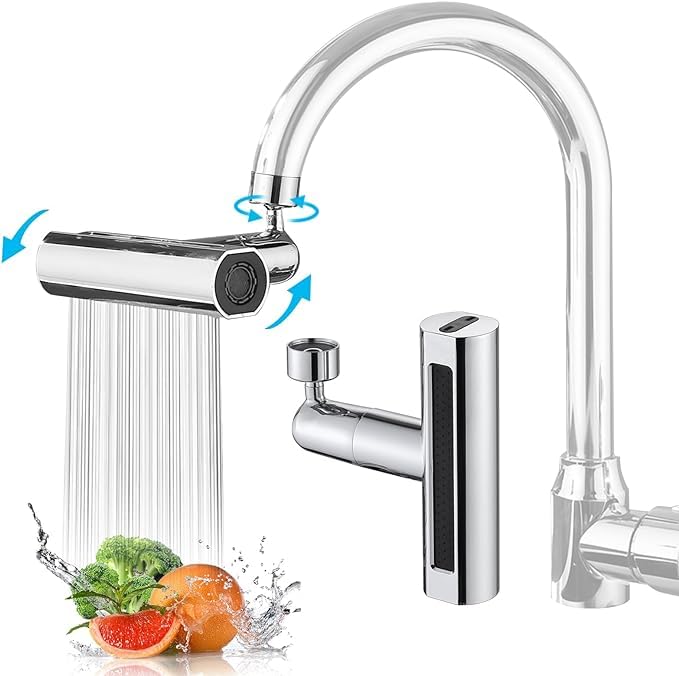 Calyrex Waterfall Kitchen Faucet Multifunctional 360 Rotatable Faucet Sprayer with Three Modes Kitchen Tap Spray Head Washbasin Faucet Waterfall - Image 1