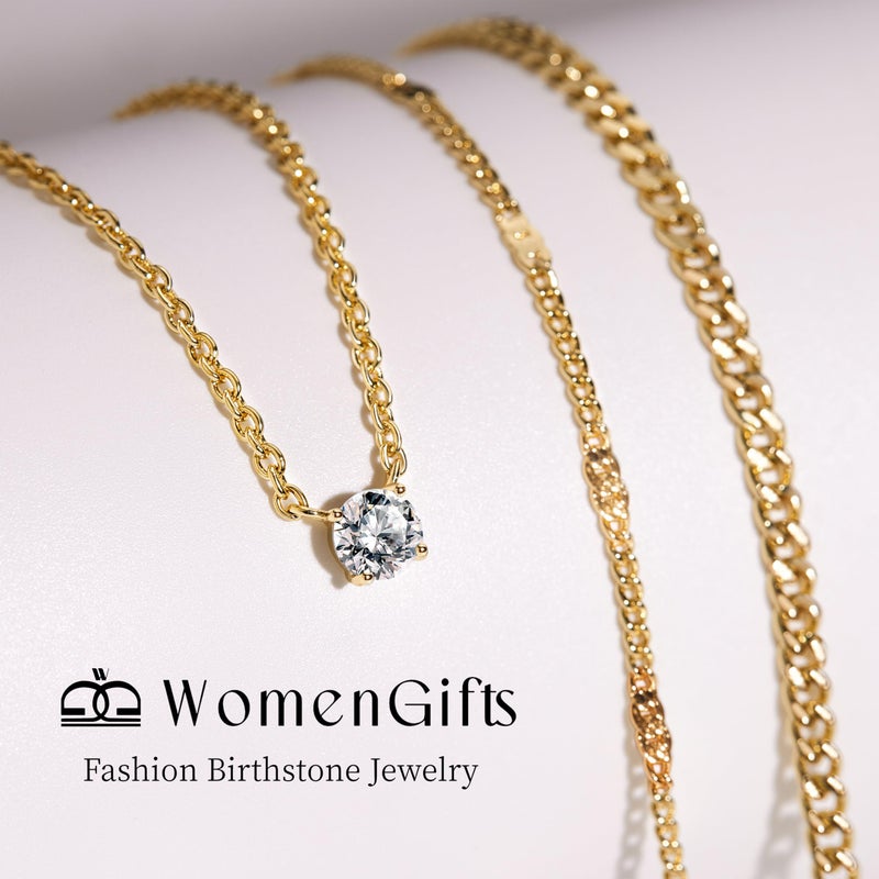 WomenGifts Layered Gold Necklaces for Women, 14K Gold Plated Dainty Cute Pendant Necklace Jewelry Set, Chunky Stackable Cuban Chain Choker Collar, Trendy Waterproof Non Tarnish Jewelry Gift - Image 4