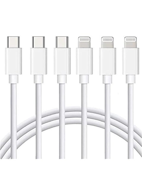 USB C to Lightning Cable 【MFi Certified】 3Pack 6FT iPhone Fast Charger Cable Power Delivery Type C Charging Cord Compatible with iPhone 14 13 13 Pro Max 12 12 Pro Max 11 XS XR X 8 iPad,White