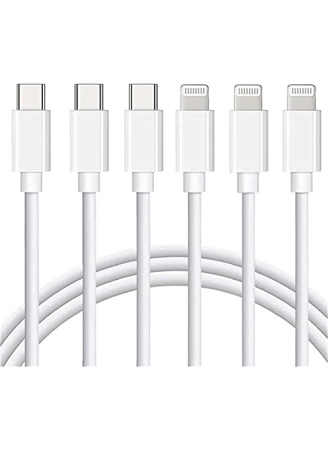 USB C to Lightning Cable 【MFi Certified】 3Pack 6FT iPhone Fast Charger Cable Power Delivery Type C Charging Cord Compatible with iPhone 14 13 13 Pro Max 12 12 Pro Max 11 XS XR X 8 iPad,White