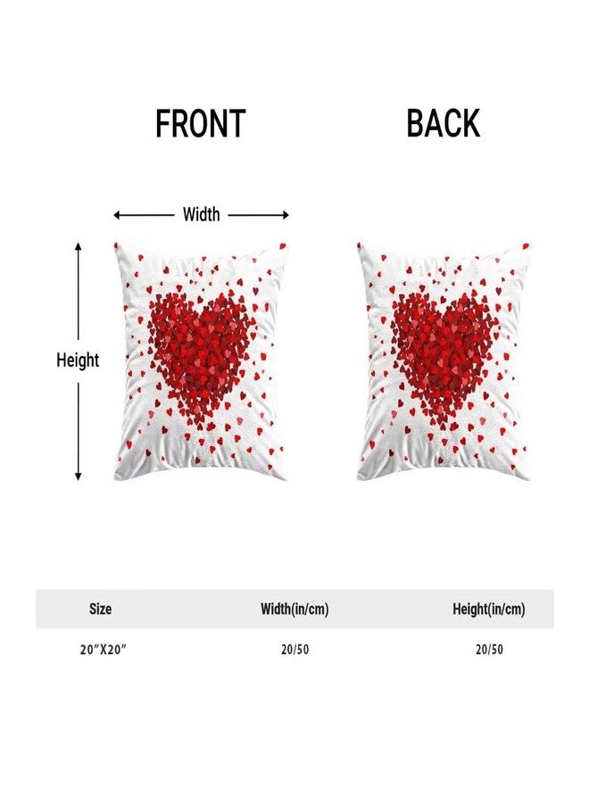 AEIOAE Happy Valentine's Day Pillow Covers 20x20 Inch Set of 2, Red Heart Love Decorative Throw Pillows Farmhouse Cotton Valentines Day Cushion Case Love Gifts for Sofa Couch - Image 4