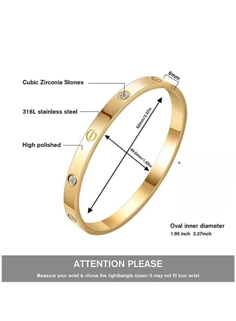 Rwnq Love Bracelet with Cubic Zirconia. Stainless steel, made of cubic zirconia, filled with gold and silver, for teenage girls - Women's Accessory  - Image 5